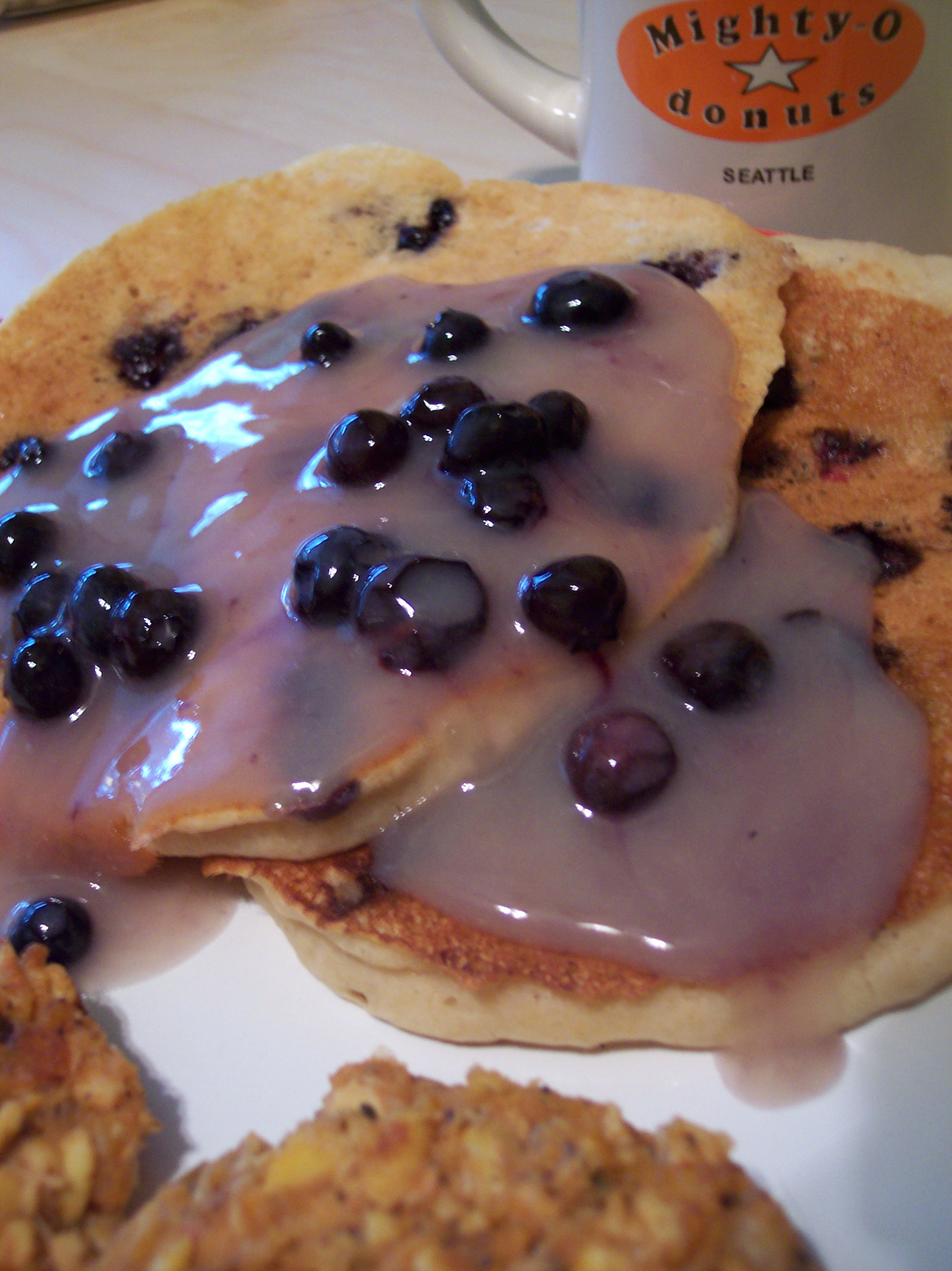 Blueberry pancakes with Blueberries & Cream Sauce