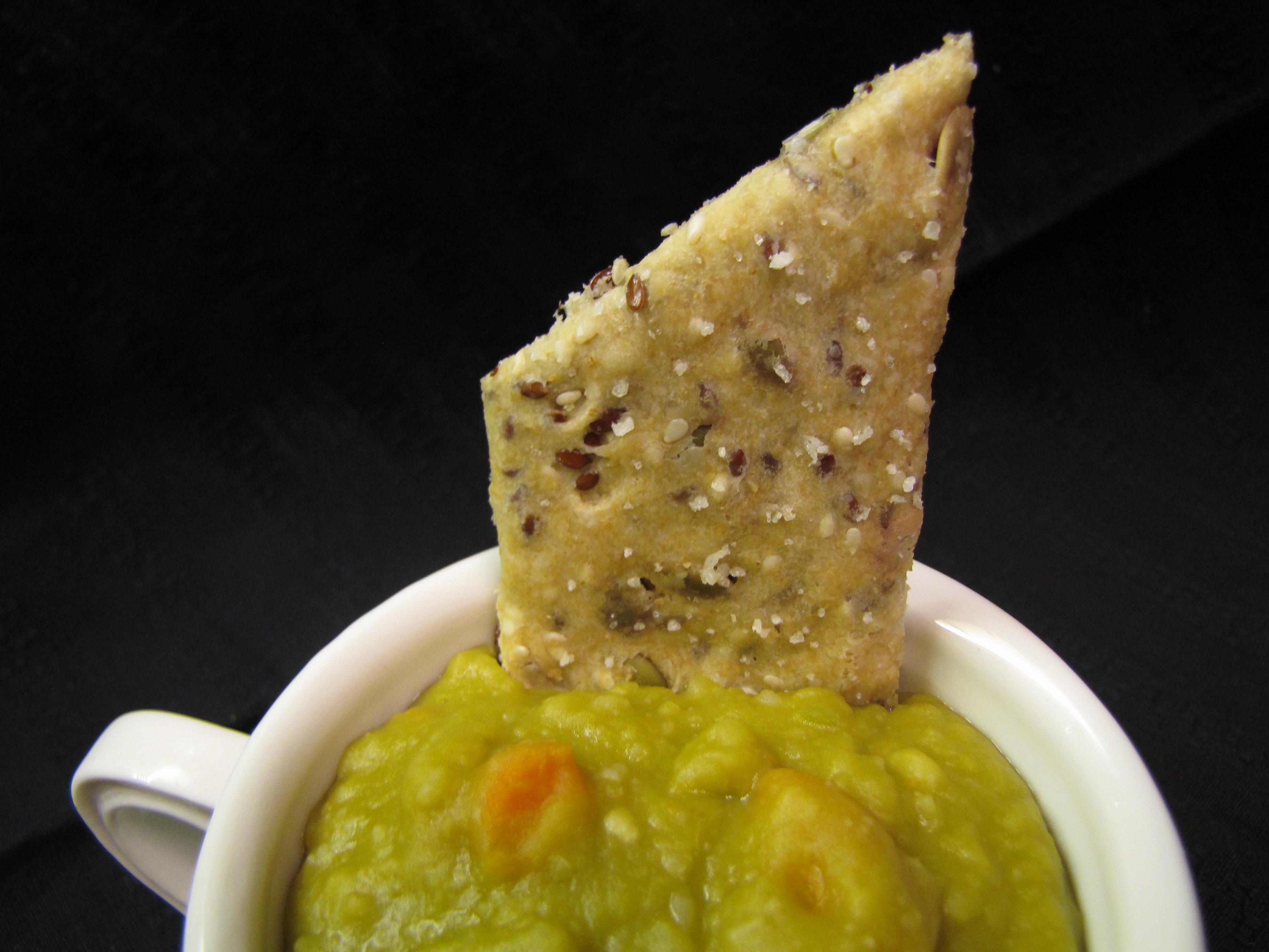Split Pea Soup with Hippy Dippy Crackers